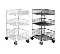 Storage Rolling Cart - 3 Tier Laundry Room Organization Utility Trolley, Bathroom Organizer Utility With Wheels, Rolling Cart Organizer | For Kitchen Office Cleaning College Laundry Bathroom