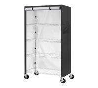 Storage Shelf Cover - Rolling Wire Rack Protector With Zipper | Windproof Dustproof Shelving Cover | Heavy Duty Storage Rack Covering Organizer For Garage Bedroom Closet Doors Clothes