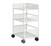 Storage Trolley - 3 Tier Kitchen Cart | Metal Rolling Cart, Rolling Utility, Movable Organizer With Wheels For Kitchen Office Cleaning College Laundry Bathroom Classroom Craft Makeup Pantry