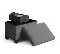 STORAGEBUD ottomano con contenitore per soggiorno, cubo di immagazzinaggio 40,6 cm, piccolo ottomano poggiapiedi, poggiapiedi riccio ottomano Max 150 kg, grigio ottomano