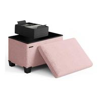 STORAGEBUD ottomano con contenitore per soggiorno, cubo di stoccaggio da 40,6 cm, piccolo ottomano poggiapiedi riccio ottomano Max 150 kg, ottomano rosa