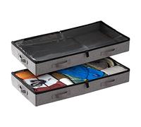 StorageLAB Contenitori portaoggetti a basso profilo, alti 11,4 cm, adatti per letti da 12,7 cm dal pavimento, pareti laterali e fondo robusti, 84 x 43 cm, set da 2