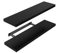 STOREMIC mensola da parete nera, Robusti scaffali di grandi dimensioni per la parete, mensola in legno MDF, set di 2 L60cm * W23cm, mensola decorativa perfetta per cucina, bagno, soggiorno, ecc.