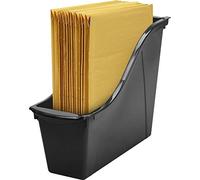 Storex Cestino per libri piccolo - Organizer in plastica ad incastro per casa, ufficio e classe, nero, confezione da 6 (70123C06C)