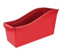 Storex Grande cestino per libri, organizer in plastica ad incastro per casa, ufficio e classe, rosso, confezione da 6 (71102U06C)