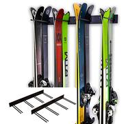 StoreYourBoard Porta sci da parete, confezione da 2 per 16 paia, supporto per sci da casa in acciaio e garage