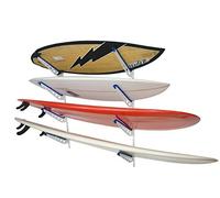 StoreYourBoard Rack di stoccaggio per tavole da surf in metallo, supporto da parete per la casa regolabile con 4 sponde