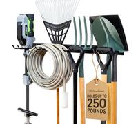 StoreYourBoard Rastrelliera per attrezzi Blat, Organizer per montaggio a parete per garage, Utensili da giardino, Pale, Rastrelli, Scope, Corde e altro