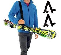 StoreYourBoard Set di 2 portasci e bastoncini da sci, tracolla da sci regolabile