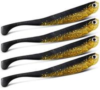 Storfisk fishing & more 4 esche per pesci in gomma Drop Shot in materiale morbido super morbido, colore: nero, centimetri: 7 cm
