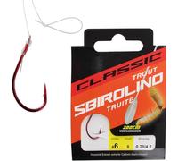 Storfisk fishing & more 8 ganci legati a Spirolino per trota, colore rosso, con 2 m, dimensioni: 6