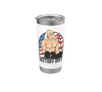 STORIA BUFF Benjamin Franklin Body Builder Meme 4 luglio Bicchiere termico in acciaio inox doppia parete