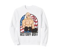 Storia Buff Benjamin Franklin Body Builder Meme 4 luglio Felpa