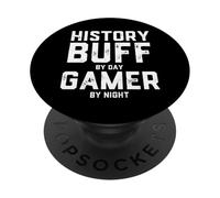 Storia Buff Di Giorno Gamer Di Notte Storico Del Mondo Di Gioco PopSockets PopGrip Adesivo