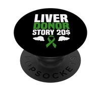 Storia del donatore di fegato 20$ Dichiarazione audace PopSockets PopGrip Adesivo