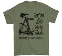 Storia Della Bicicletta Ciclista Ciclismo Maglietta Uomo 100% Cotone