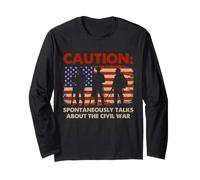 Storia della Guerra Civile Buff Humor Parla di cautela della Guerra Civile Maglia a Manica