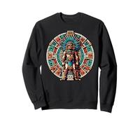 Storia della Statua del Guerriero Azteco e Calendario Maya del Messico Felpa