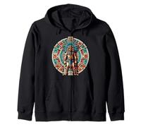 Storia della Statua del Guerriero Azteco e Calendario Maya del Messico Felpa con Cappuccio