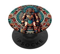 Storia della statua del guerriero azteco e calendario Maya del Messico PopSockets PopGrip Adesivo