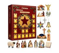 Storia di Gesù Countdown Christmas Countdown 2D Figure Decoration Decorazione del calendario stagionale che celebra la fede | Chiesa casa soggiorno camera da letto mensola da cucina scrivania festeggi