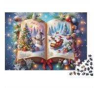Storia di Natale Puzzle Da 1000 Pezzi Per Adulti Di Tutte Le Età, Cartone Resistente Premium,Magic Xmas Storybook Regalo Di Natale Festivo, Sfida Mentale Ed Educativa 70x50cm/1000pcs