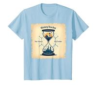 Storia Insegnante Viaggiatore Tempo Clessidra Vintage Avvent Maglietta, Bambini, Celeste, 4 Anni