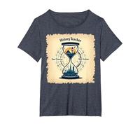 Storia Insegnante Viaggiatore Tempo Clessidra Vintage Avvent Maglietta, Donna Plus-Size, Pervinca, 1X