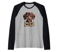 Storia Lunga Amore Breve (Ritratto Bassotto) Maglia con Maniche Raglan