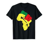 Storia Nera Camicia Pan Bandiera Africana Colori Resistere Pugno Maglietta