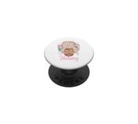 Storia nera della melanina dei capelli afro infermiera delle donne nere di infermiera PopSockets PopGrip Adesivo