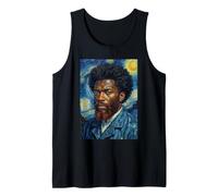 Storia Nera della Notte Stellata di Van Gogh Afro Americano Canotta