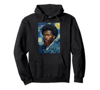 Storia Nera della Notte Stellata di Van Gogh Afro Americano Felpa con Cappuccio