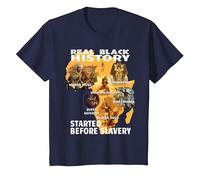 Storia Nera Prima della schiavitù Pan African Unity Melanin Pride Maglietta, Bambini, Navy, 4 Anni