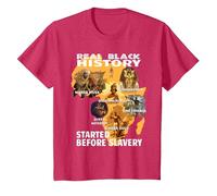 Storia Nera Prima della schiavitù Pan African Unity Melanin Pride Maglietta, Bambini, Rosso mélange, 2 Anni