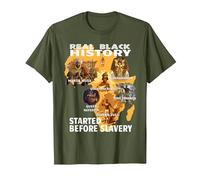 Storia Nera Prima della schiavitù Pan African Unity Melanin Pride Maglietta, Uomo, Oliva, XXL