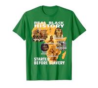 Storia Nera Prima della schiavitù Pan African Unity Melanin Pride Maglietta, Uomo, Verde Mela, L