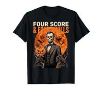 Storia patriottica di Halloween del Teschio di Abraham Lincoln Maglietta