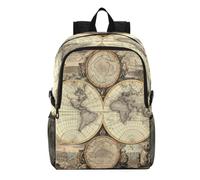 Storico Classico Zaino Pieghevole Impermeabile e Leggero,Ideale per Escursioni Viaggi e Campeggio Mappa Del Mondo Vintage