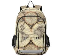 Storico Classico Zaino Scolastico per Studenti,Zainetti per Bambini e Ragazzi,Ideali per La Scuola Viaggi Mappa Del Mondo Vintage