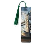 Storico Old Tower Bridge London Print Segnalibri in legno Nappe colorate, Artigianato decorativo, Accessori per gli amanti dei libri