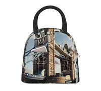 Storico Old Tower Bridge Londra stampa borsa termica portatile a prova di perdite riutilizzabile Tote lavoro scuola picnic ragazzi ragazze