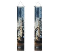 Storico Old Tower Bridge Londra Stampa Estetica vibrante Atmosfera festiva Banner Decor Indoor Outdoor Celebrazioni