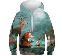 Storie di Fuoco di Camp - Felpa con Cappuccio Cozy Forest Friends per Bambini, Ragazzi e Ragazze, Felpa con Cappuccio Divertente e Fresco, Maniche Lunghe, Felpa con Cappuccio Leggero, 8-10 Anni