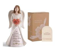 Storieme 80th Birthday Gifts for Women: Best Happy Birthday Gift for 80 Year Old Woman Moms Grandmothers Friends, Unique Birthday Angel Figurine Decorations