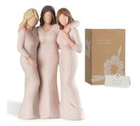 Storieme Regalo di compleanno dell'amicizia per le donne: statuetta in resina con tre sorelle per decorazione mensola, regalo di compleanno per sorella per migliori amiche Bestie