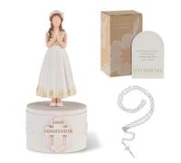 Storieme Regalo per la prima comunione per ragazze, battesimo, cresima, per figlia, nipote e ragazza adolescente, angelo custode in preghiera, con scatola dei ricordi e rosario