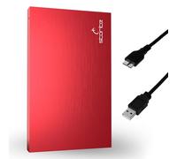 Storite Hard disk esterno portatile ultra sottile da 2,5", 120 GB, HDD di riserva, con USB 3.0, trasferimento dati veloce, compatibile con PC, Mac, Windows, giochi, laptop e desktop (rosso)
