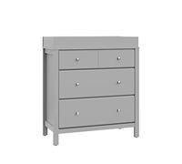 Storkcraft Horizon - Cassettiera a 3 cassetti con fasciatoio (grigio ciottolo) - certificato Greenguard oro, include fasciatoio rimovibile, cassettiera per asilo nido e camera dei bambini