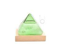 Storm Glass Weather Forecaster - Green Pyramid Storm Bottle With Luminous